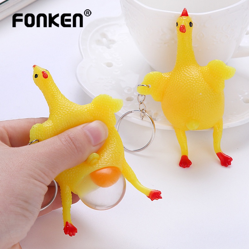 Fonken พวงกุญแจ จี้รูปไก่ ของเล่นบรรเทาความเครียด