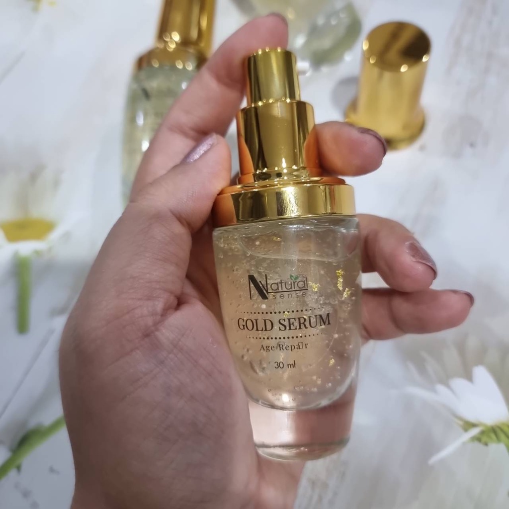 เซรั่มทองคำ24k ลดฝ้า ลดริ้วรอย ปรับผิวกระจ่างใส ผสมโสมเกาหลี (30ml) Gold Ginseng Serum Natural Sense ราคา ถูกที่สุด ดีลบีเคเค แกลเลอรีภาพที่ 2