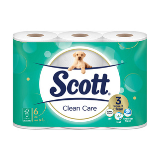 💥โปรสุดพิเศษ!!!💥 SCOTT กระดาษทิชชู่ รุ่น คลีนแคร์ (แพ็ค 6 ม้วน) สีขาว Facial Tissues