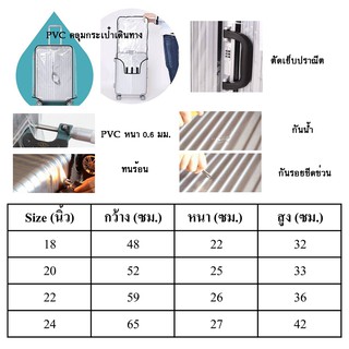 TL0022-22 PVC คลุมกระเป๋าเดินทาง ขนาด 22 นิ้ว