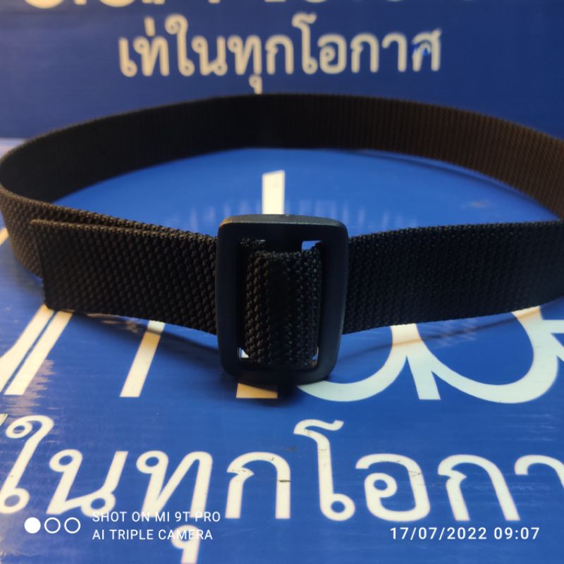 เข็มขัดไนลอนเด็กขนาด30มมยาว24นิ้ว_36นิ้วใช้ทนมีสีดำ/เขียวdumbbell