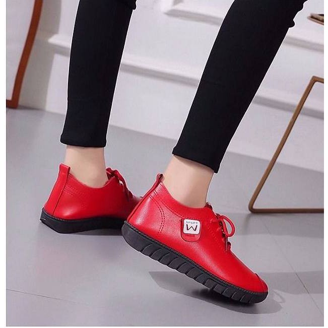 HP027 พร้อมส่ง รองเท้าหนังผู้หญิง หนังนิ่ม สวมสบาย แนะนำเพิ่ม1ไซส์