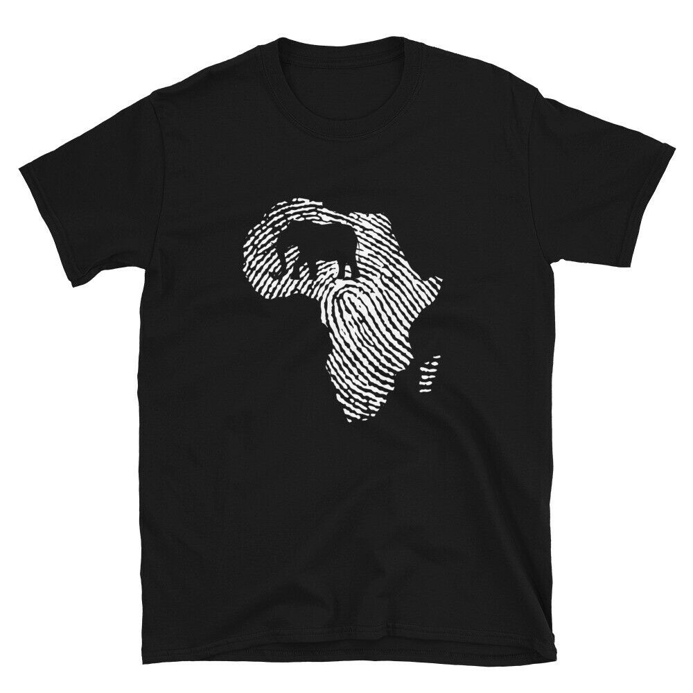 Africa Finger Print Elephant Black History TShirt Map Of Africa TShirt