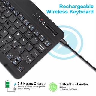 แป้นพิมพ์บลูทูธ คีย์บอร์ดบลูทูธไร้สาย ใช้ได้กับโทรศัพท์มือถือ แท็บเล็ต ไอแพด  keyboard wireless  mouse แป้นพิมพ์ไทย #7