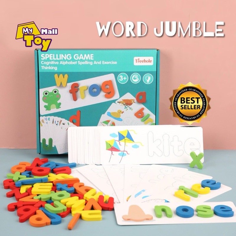 ✅พร้อมส่ง✅สินค้ามาใหม่ Spelling gameจิ๊กซอฝึกสะกดคำภาษสอังกฤษ Wooden Toys
