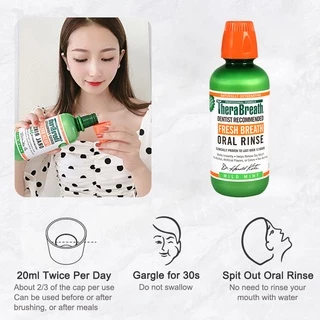 [0164] น้ำยาบ้วนปาก สูตรปราศจากแอลกอฮอล์ Mild Mint TheraBreath Oral Rinse 473ml