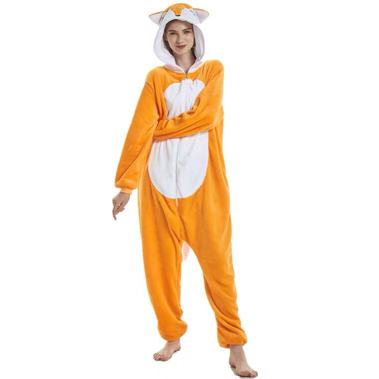 FOX ONESIE COSTUME WOLF SLEEPWEAR PAJAMA COSPLAY PARTY KIGURUMI