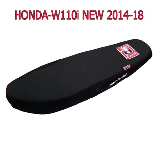 A สุดเทพ เบาะแต่ง เบาะปาด เบาะรถมอเตอร์ไซด์สำหรับ HONDA-W110 i NEW ปี2014-2018 รุ่นท่อออกข้าง หนังด้าน ด้ายแดง