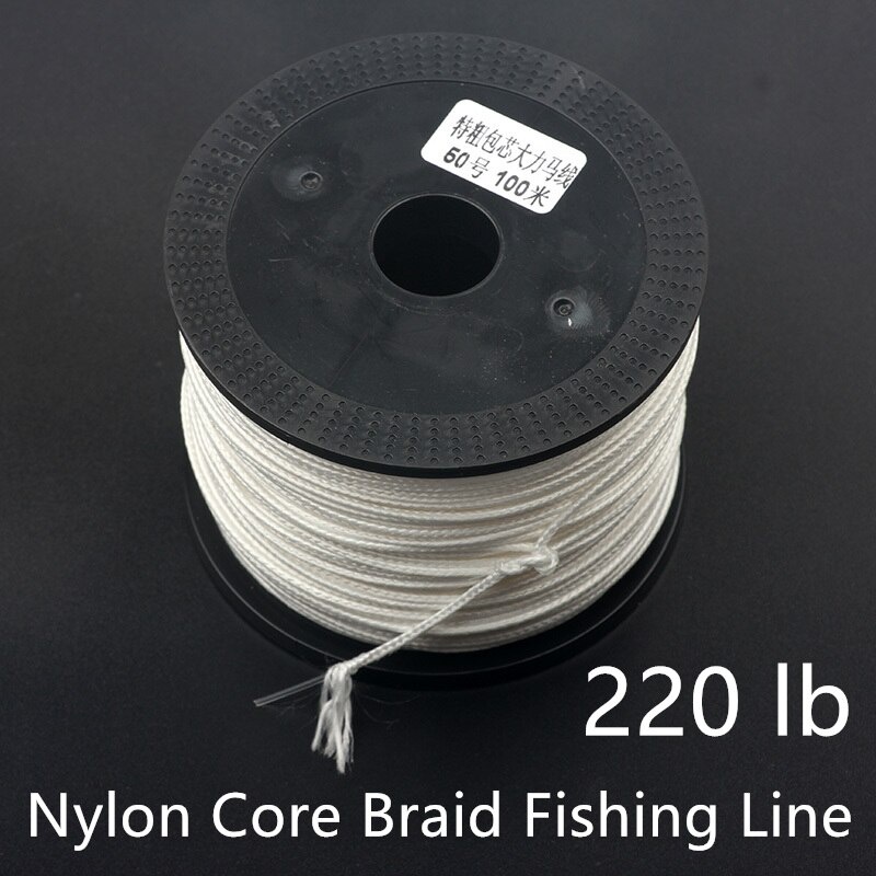 100M DIY Assist Hook Lines 220LB Slow Jigging Line 1.25mm PE Nylon Core 8X Braid Fishing Line