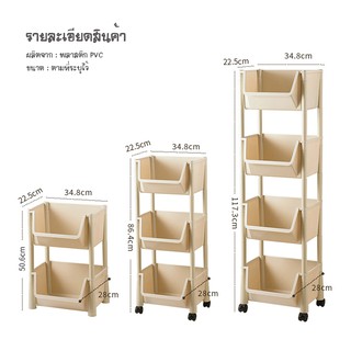 ชั้นวางของ 2-4 ชั้น (A001) ชั้นวางของอเนกประสงค์ ที่วางของพลาสติก วางของอเนกประสงค์ มีล้อ ถอดได้