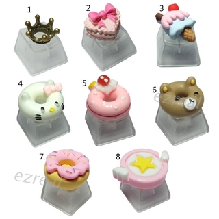 ez 1Pc DIY ABS Keycap Pink Cute Cake Ice Cream for mechanical keyboards R4 Height