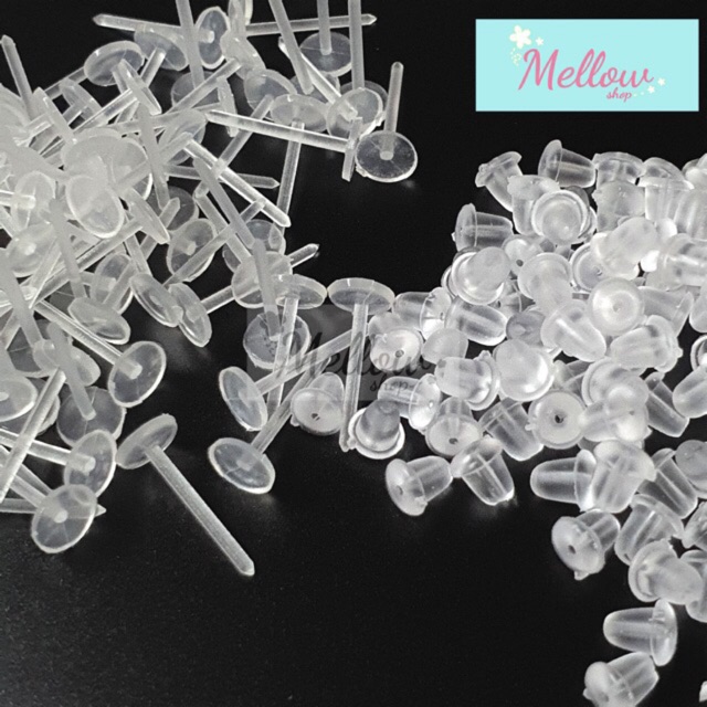 Mellow Shop DIY รวม ต่างหู ก้านพลาสติก จุกหลัง ซิลิโคน เครื่องประดับ