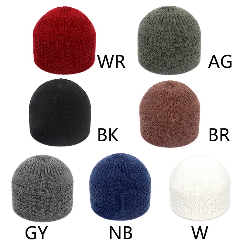 Oke หมวกสวดมนต์ Topi Kufi สําหรับหัวสวมหมวกสวดมนต์อิสลามผู้ชายหลายสี Acryli