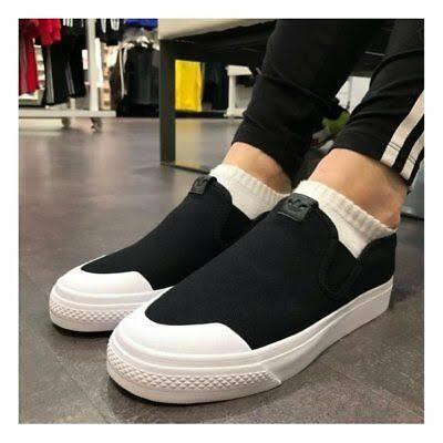 รองเท้าผ้าใบ Adidas รองเท้ากีฬา ผู้หญิง อาดิดาส Slip on Nizza Metro Black (รุ่นฮอตสาว Tokyo) นุ่มเบา