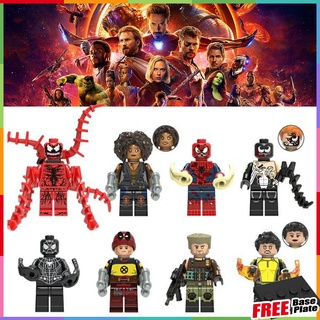 ฟิกเกอร์ Carnage Minifigures Deadpool Marvel Superheroes Domino Venom ขนาดเล็ก