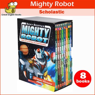 (ใช้โค้ดรับcoinคืน10%ได้)  พร้อมส่ง *ลิขสิทธิ์แท้ Original*  หนังสือชุด Mighty Robot จำนวน 8 เล่ม  ⚡️ Ready Stock Ricky Ricottas Mighty Robot （8 books） Age 6+