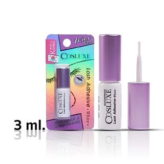 Cosluxe Lash Adhesive White Waterproof 3ml. : คอสลุค กาว กาวติดขนตาปลอม x 1 ชิ้น NP svl