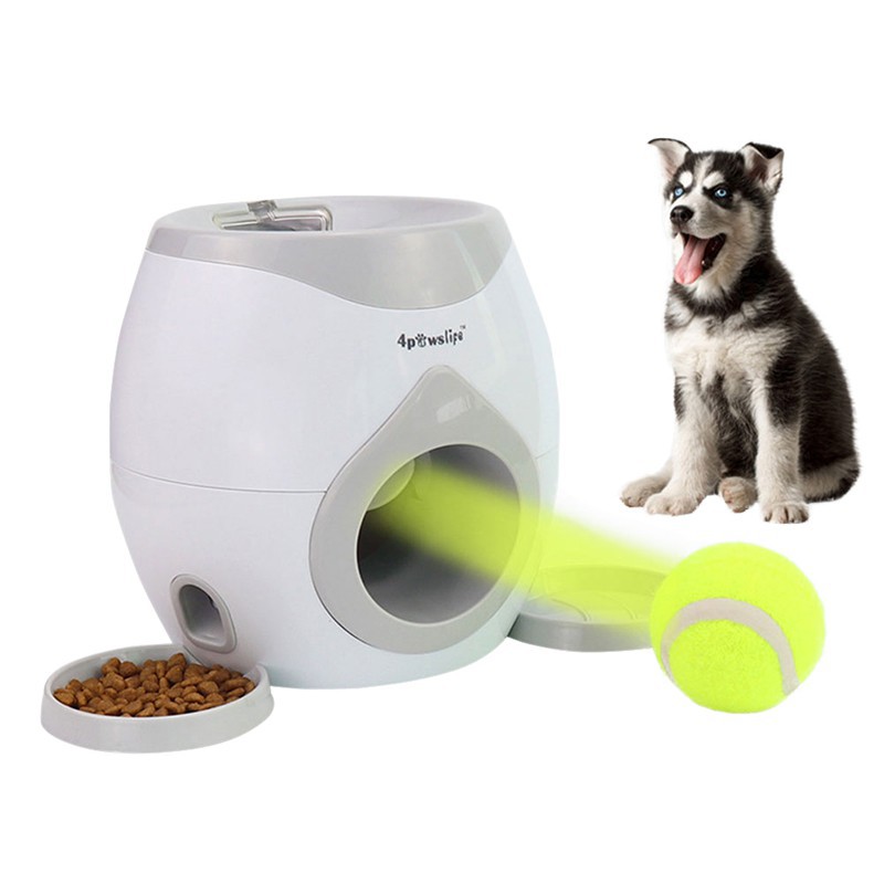 Pet Interactive Tennis Ball Automatic Throwing Fetch Machine And Food ...