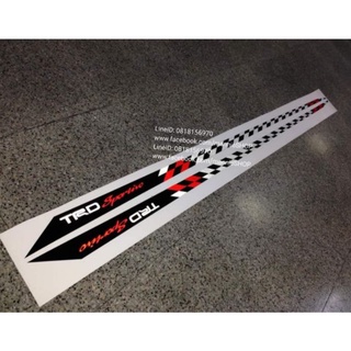 สติ๊กเกอร์งานตัดคอม สะท้อนแสง sticker เส้นยาว TRD SPORTIVO ตารางหมากรุก สีแดงสีขาวสะท้อนแสง ติดรถ แต่งรถ สติกเกอร์