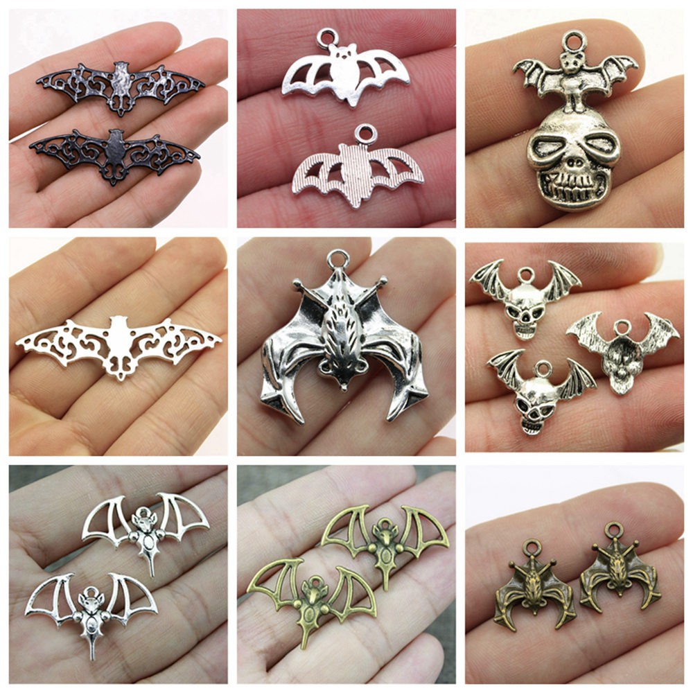 10 ชิ้นค้างคาว Charms อุปกรณ์งานฝีมือขายส่ง