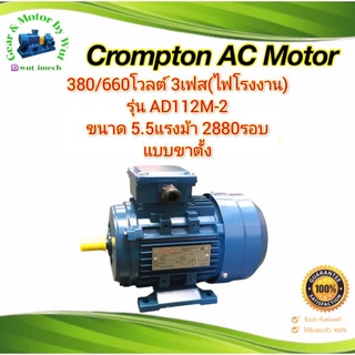 Crompton 5.5แรง 2โพล 3เฟส(ไฟโรงาน)