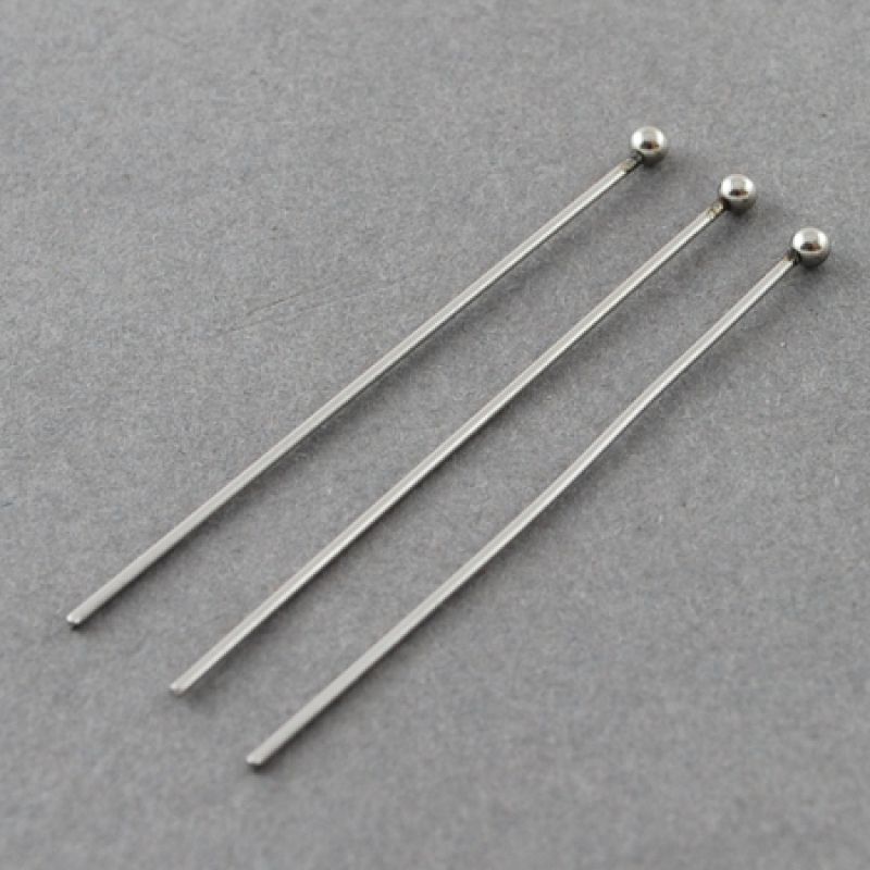 500PCS 40x0.7mm 30x0.7mm 304 Stainless Steel Ball Head pins For Jewelry