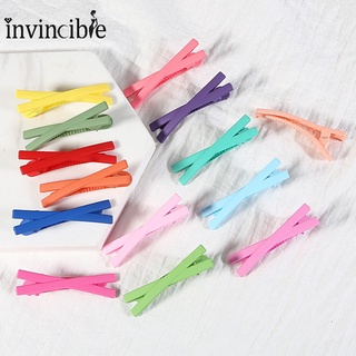 5Pcs Sweet Colorful Cross Side Hairpin/ Fashion Plastic Frosted Hai Clip/ Candy Color Headdress Hair Clip For Women Girls