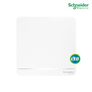 Schneider Electric สวิตช์ไฟทางเดียว 1ช่อง มีไฟ LED, 16AX, 250V LED, 8.6x8.6x1 cm. รุ่น AvatarOn E - E8331L1LED_WE_G5