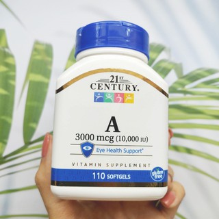 Vitamin A 3000 mcg 10,000 IU 110 Softgels (21st Century) บำรุงสายตา