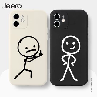 JEERO เคสคู่ เคสไอโฟน คู่รัก ขอบเหลี่ยมกันกระแทกซิลิโคนนุ่มการ์ตูนน่ารักตลก อนิเมะ เคสโทรศัพท์ Compatible for iPhone 17 Air 16 15 14 13 12 11 Pro Max SE 2020 X XR XS 8 7 Plus พลัส XYY1296