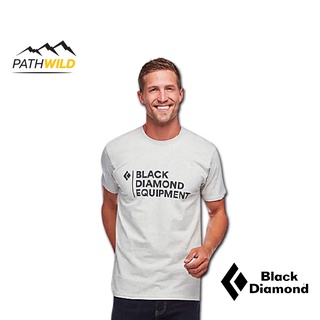 เสื้อยืดผ้าฝ้ายออแกนิกส์ BLACK DIAMOND STACKED LOGO TEE - MENS สี Birch Heather