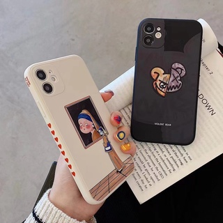 Case Y33T Y21 2021 Y21S Y33S V21 5G Y15 Y20 Y21T  Y20S Y20SG Y12S Y12 Y17 V20 Y91 Y95 Y91i Y93 V20 2021 S1 Y20i Y12A Y30 Y50 Y51 Y31 Y51S Y30i Y20S 2021 V20SE V20Pro Y51A Y53S 4G S1Pro เคสมือถือลายหมีสาวภาพสีน้ำมัน