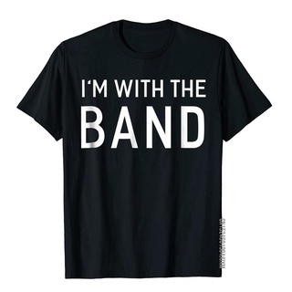 เสื้อยืดผ้าฝ้ายพรีเมี่ยม เสื้อยืด ผ้าฝ้าย พิมพ์ลาย Im With The Band Funny Sayings เหมาะกับใส่กลางแจ้ง สไตล์โกธิค สําหรั