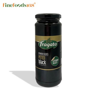 ฟรากาต้า มะกอกดำไม่มีเมล็ดในน้ำเกลือ 330 กรัม Fragata Pitted Spanish Blak Olives 330 g.