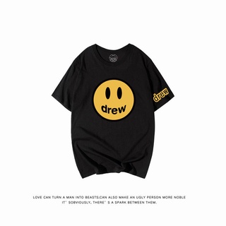 H T-shirt Drew House เสื้อยืดลําลองแฟชั่นสําหรับผู้ชายผู้หญิงแขนสั้นคอกลมพิมพ์ลาย