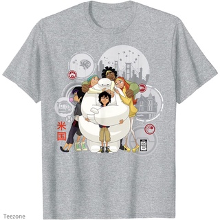 เสื้อยืดคอกลม แขนสั้น ผ้าฝ้าย พิมพ์ลายกราฟฟิค Big Hero 6 TV Series Baymax Hugs แฟชั่นฤดูร้อน สําหรับผู้ชาย