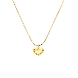 Vnox Ins Shell Heart Pendant Necklace,18K Gold Tone Adjustable Chain Link for Women Girls