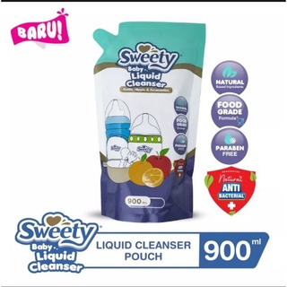 Sweety น้ํายาล้างขวดนม 900 มล. / น้ํายาล้างขวดนมเด็ก SWEETY สําหรับขวดนมและอุปกรณ์เสริม - กระเป๋า 900 มล.