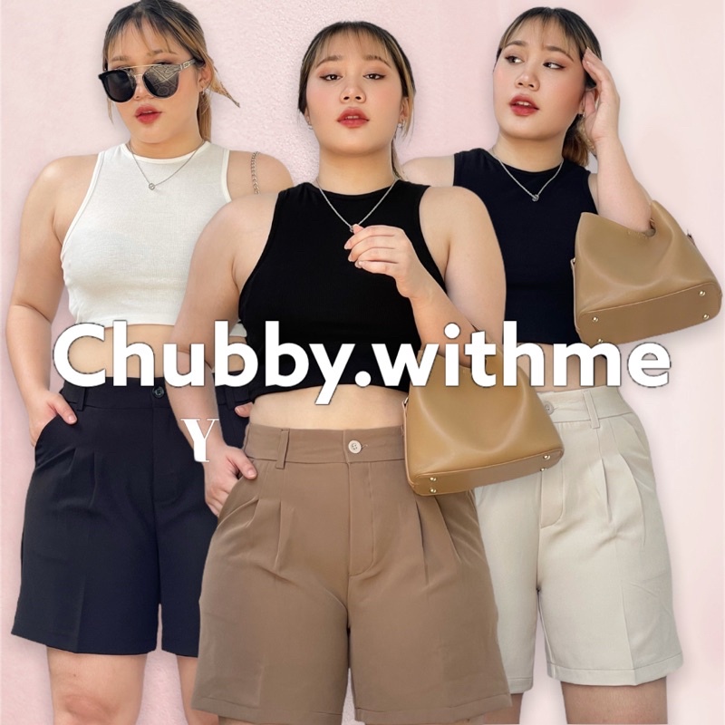 Tiny boy (เอว 30-40) กางเกงผู้หญิงขาสั้น FREESIZE เอวยางยืด ไซส์ใหญ่