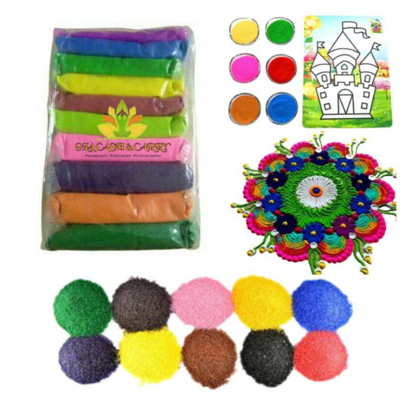 งานฝีมือศิลปะทราย Colour/Pasir Berwarna/Rangoli Kolam Sand Powder