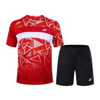 Yonex ใหม่ ชุดเสื้อกีฬาแบดมินตัน แขนสั้น ระบายอากาศ แบบแห้งเร็ว สําหรับผู้ชาย และผู้หญิง 6057