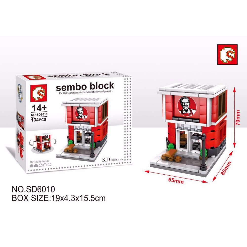 ตัวต่อ SEMBO BLOCK LEGO ชุด Mini Street - ร้านค้าเคเอฟซี จำนวน 134 ชิ้น สามารถนำร้านอื่นมาต่อเป็นเมืองได้