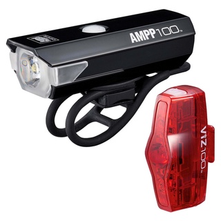 ไฟหน้า ไฟท้าย จักรยาน Cateye Ampp100 / Viz100 Rechargeable Light Set