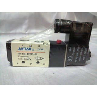 AIRTAC โซลินอยด์วาล์ว solenoid valve AIRTAC 👍 👍👍 แท้100% 👍👍👍 รุ่น 4V210-08 (PORT 1/4") 5/2 Single Coil !!! ราคาดี !!!