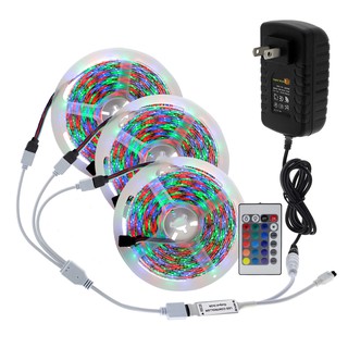 รีโมทควบคุม 5 M 10 M 15 M Rgb Led 2835 270 Led + 24 คีย์ Ir Dc 12v