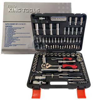 EURO KING TOOLS ชุดเครื่องมือ ประแจ ชุดบล็อก 94 ชิ้น แกน 1/4" และ 1/2" Socket Set