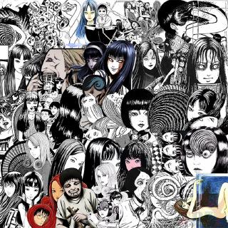 50Pcs/Set ❉ Junji Ito Classical Horror Comics Series 03 สติ๊กเกอร์ ❉ Manga Tomie Uzumaki Souichi Tsujii DIY Fashion Mixed Luggage Laptop Skateboard Doodle Decals สติ๊กเกอร์