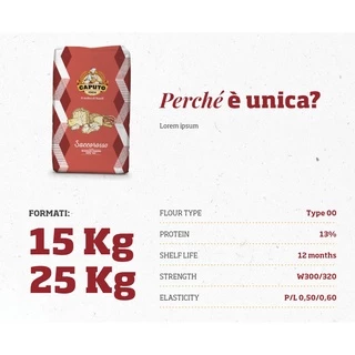 แป้ง Caputo Saccorosso TIPO "00" สามารถทำพิซซ่าและเบเกอรี่อื่นๆได้ ขนาดกระสอบ 25 kg