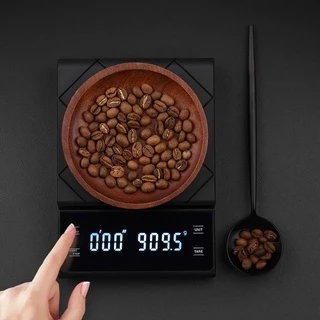 【KC】เครื่องชั่งครัวอิเล็กทรอนิกส์ความแม่นยำสูง 0.1g-3 กก. เครื่องชั่งกาแฟดิจิตอลพร้อมจอแสดงผล LED จับเวลา