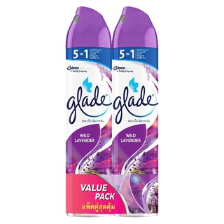 💥โปรสุดพิเศษ!!!💥 เกลด สเปรย์ปรับอากาศ กลิ่นไวลด์ ลาเวนเดอร์ 320 มล. แพ็คคู่ GLADE Air Freshener Spray Lavender Scent 320